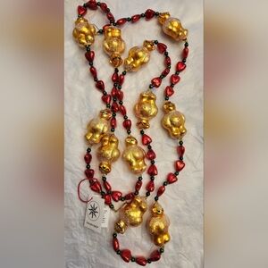 Christooher Radko Hearts & Bears Garland, Gold&Red, 6 feet, mint condition w/tag